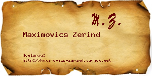 Maximovics Zerind névjegykártya